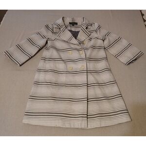 Proenza Schouler‎ for Target Striped Double Breasted Trench Coat Women's Sz S
